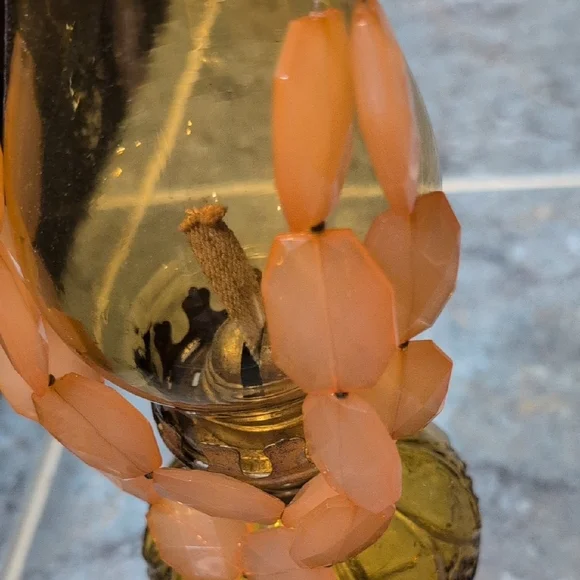 Peach/Salmon Color Beaded Plastic/Acrylic Statement Necklace - Picture 6 of 8